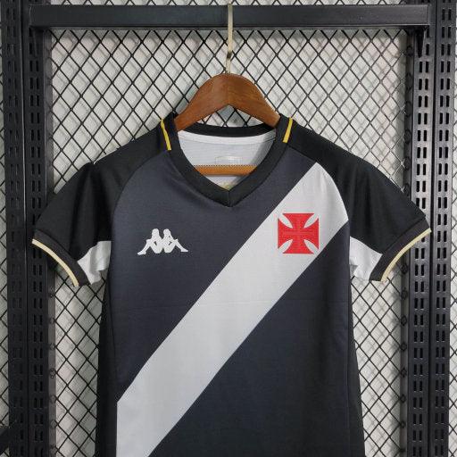 Kit Infantil Vasco 23/24 Kappa - Preto e Branco - DA Sports Oficial