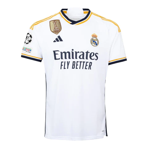 Camiseta Adidas Real Madrid I Home 2023/24 + Patch Mundial + 14 UCL