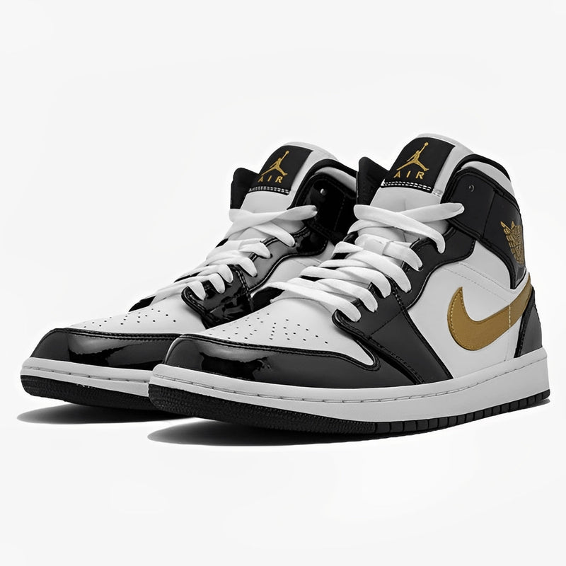 Air Jordan 1 Mid Patent 'Black Gold'