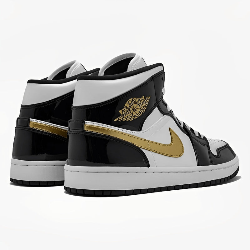 Air Jordan 1 Mid Patent 'Black Gold'