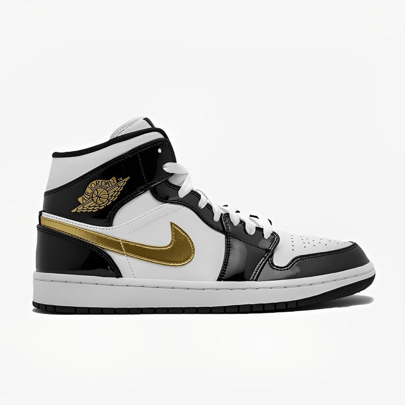 Air Jordan 1 Mid Patent 'Black Gold'