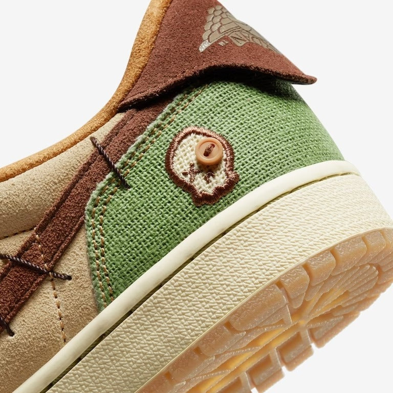 Air Jordan 1 Low Flax and Oil Green