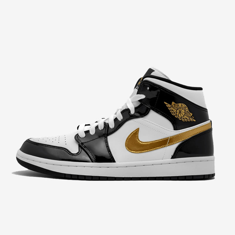 Air Jordan 1 Mid Patent 'Black Gold'