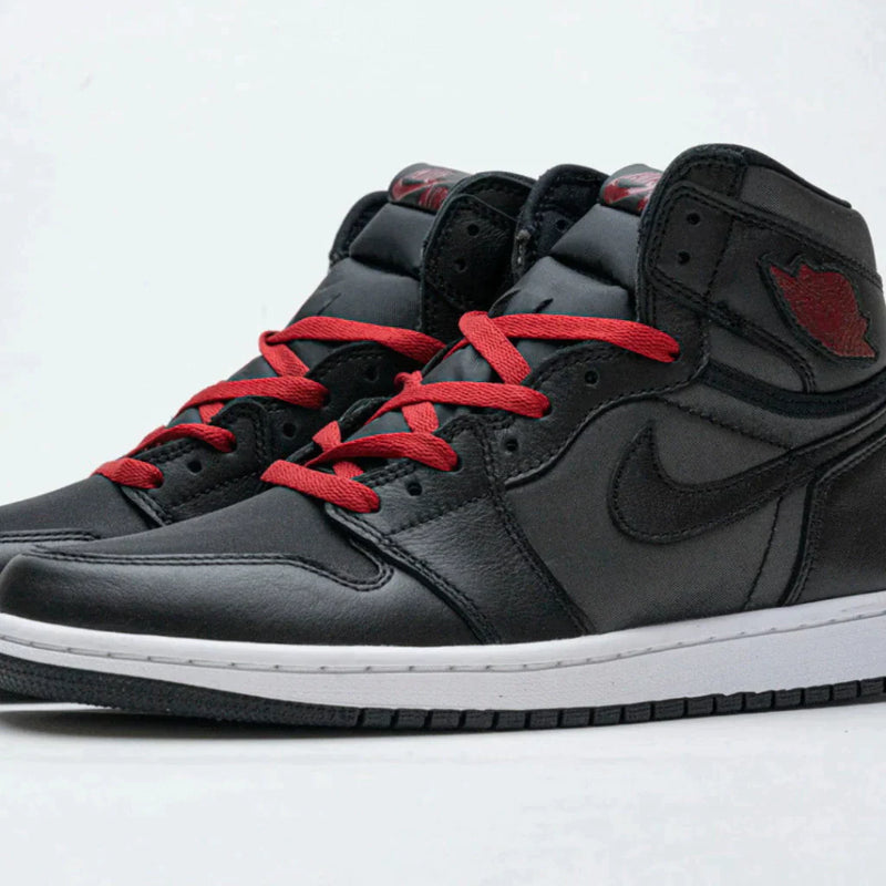 Air Jordan 1 Retro High Black Satin Gym Red